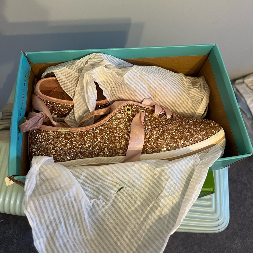 Kate Spade Rose Gold Glitter Keds